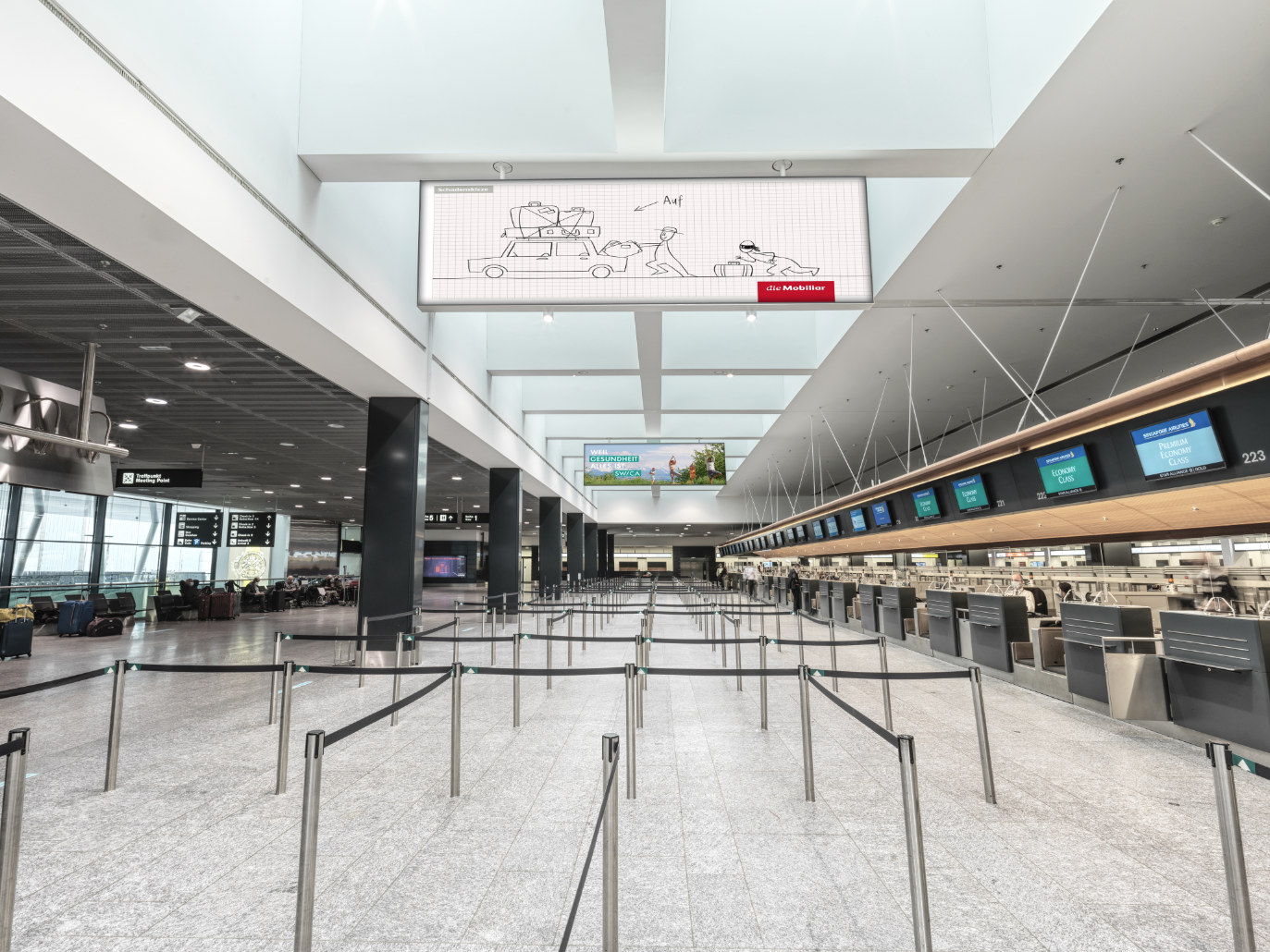 Bild einer Halle am Flughafen, welcher ein Symbolbild für Sponsoring Analyse darstellen sollte. 